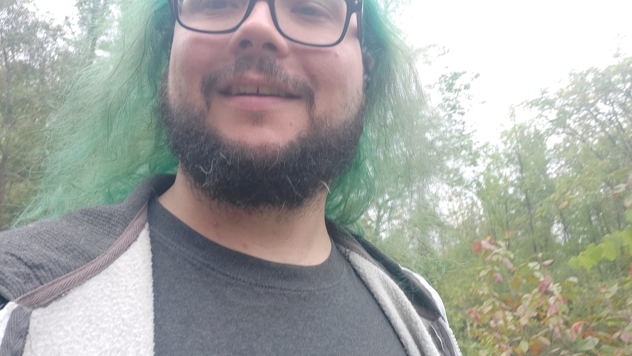 A man with green hair is visiting a freshwater marsh, photo 20